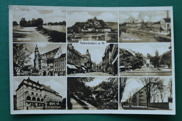 AK Schweinfurt / 1930-1940er Jahre / Krankenhaus / Stadtmauer / Spitalstrasse / Main / Fabriken Straßenansichten